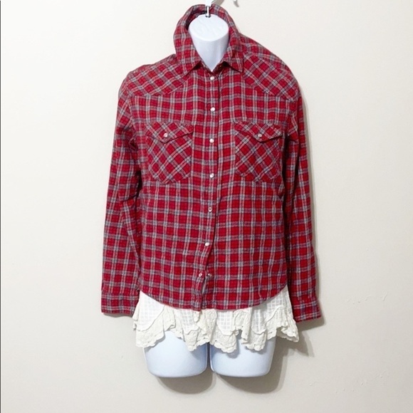 𝅺bdg Lace Petticoat Flannel Shirt Size XS - Picture 5 of 8